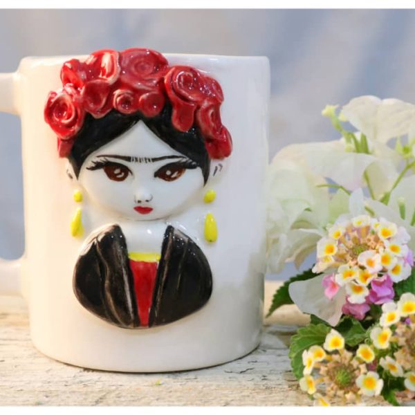 ماگ طرح دار سرامیکی-دست ساز-فانتزی-عروسکی